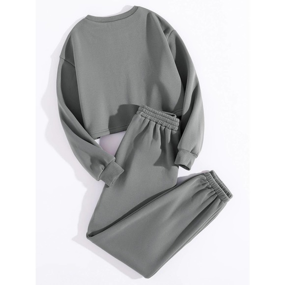 2 piece set: cropped Sweatshirt &  Sweatpants black - Picture 11 of 11